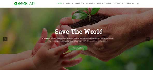 6 Go Solar - Eco & Nature : Environment WordPress Theme