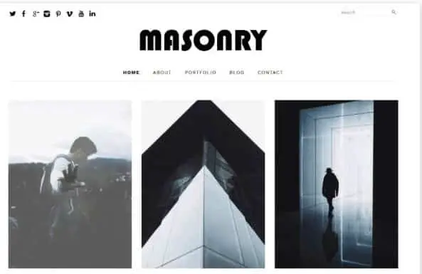 10+ Best Free Portfolio WordPress Themes - Masonry