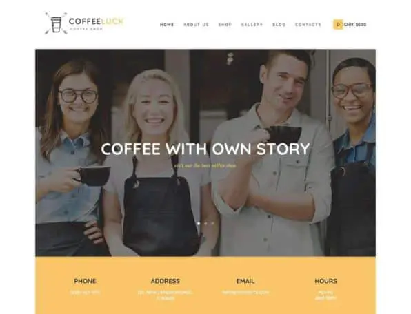 10 Best WordPress Themes for Cafes - Coffee-Luck