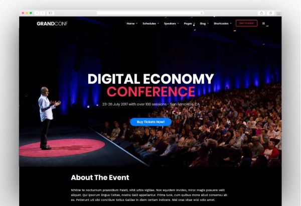 10 Best WordPress Themes for Events - Grand Conference