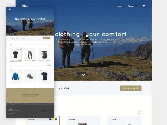 12 Free E-commerce Psd Templates to Quickly Build an Impressive Online Store - Trekking store