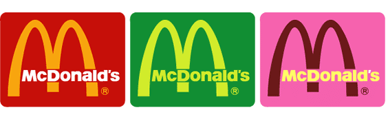 Creating the Perfect Color Palette for Your Website - McDonalds logo in different colors