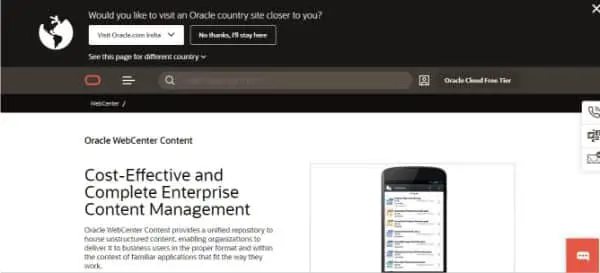 10 Easiest Content Management Systems (CMS) of the Year- Oracle Webcenter Content 