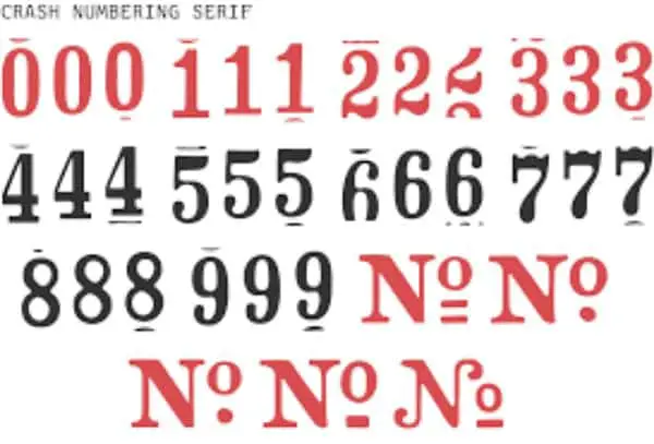 Best Number Fonts - Crash Numbering