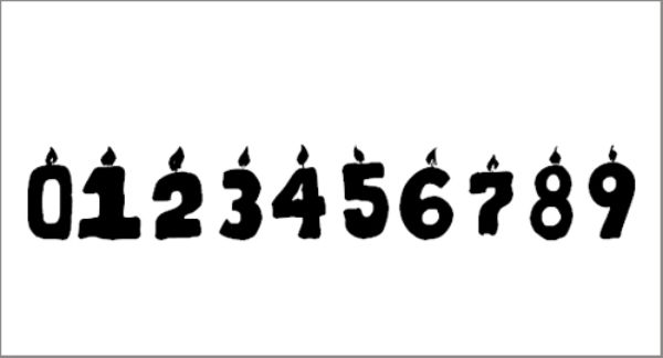 KR First Years Dings Number Font