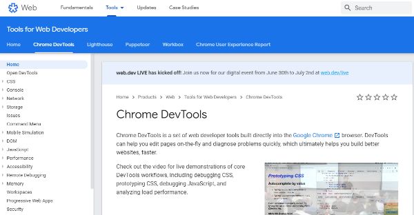 Google tools - Google DevTools