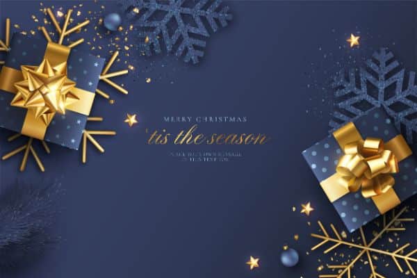 Blue and Golden Christmas background