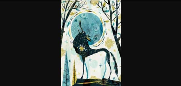 Dark illustration of a wolf