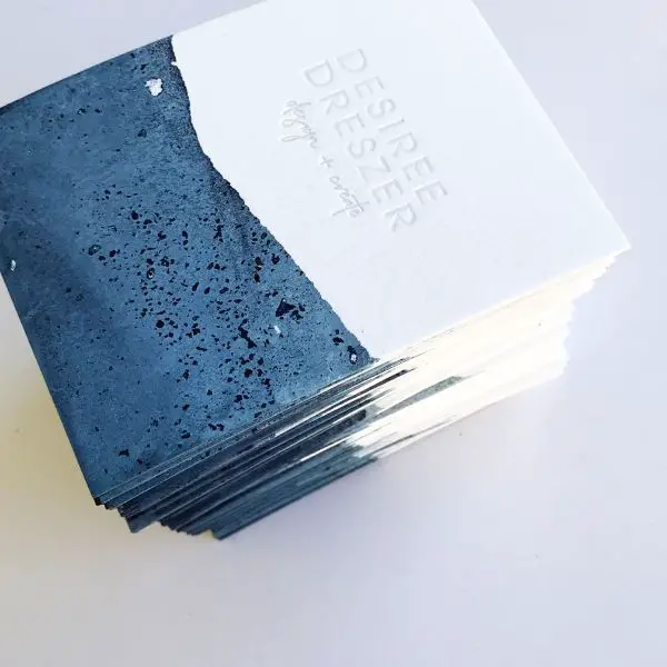 paint dipped business cards