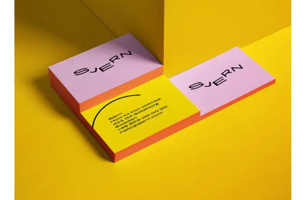 unconventional text alignment business cards