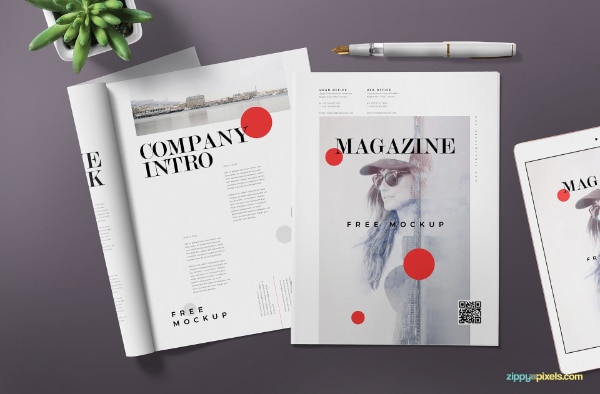 Customizable Magazine And Magazine Cover Mockup