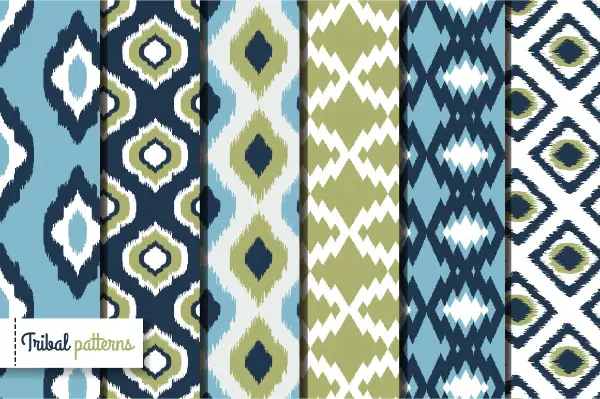 Ikat Pattern backgrounds to use in designs - Retro