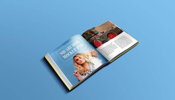 Open Magazine Mockup with Pastel Background