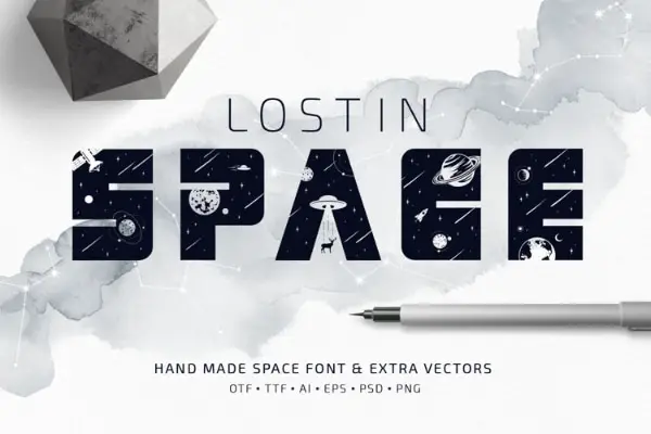 Creative Space Fonts for Designers: Lost In Space