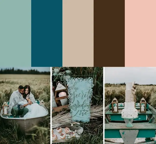 Perfect wedding website color combinations: Outdoor Colors