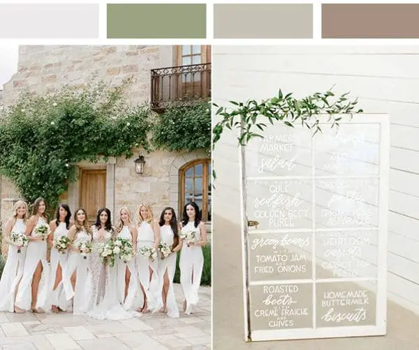 Perfect wedding website color combinations: Offwhite & Offgreen