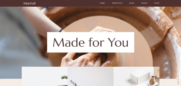 WordPress themes for selling handcrafted products: Marshall