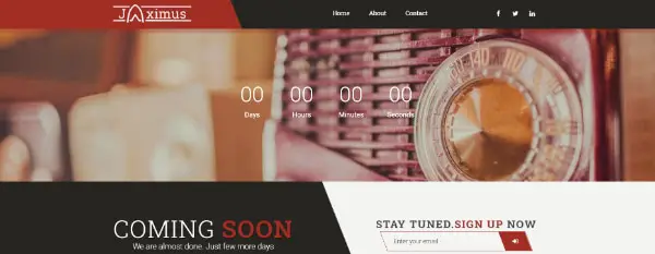 Free Cool Coming Soon Website Templates: Jaximus