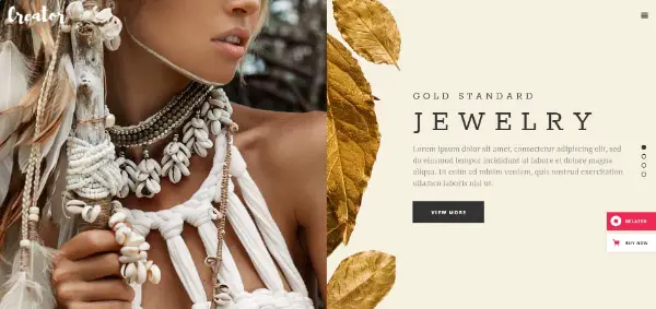 WordPress themes for selling handcrafted products: Creator