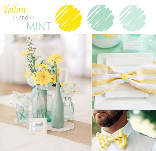 Perfect wedding website color combinations: Lemon & Mint