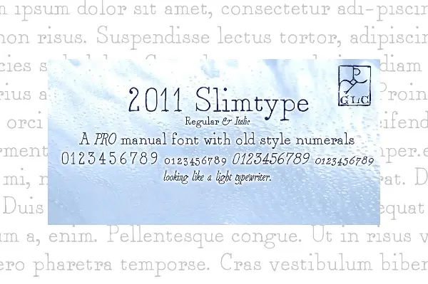 Creative Typewriter Fonts For Your Collection: 2011 Slimtype