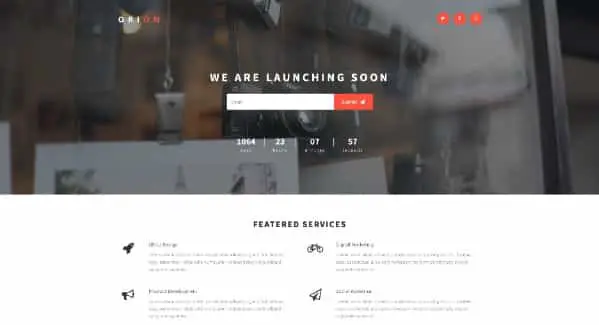 Free Cool Coming Soon Website Templates: Orion