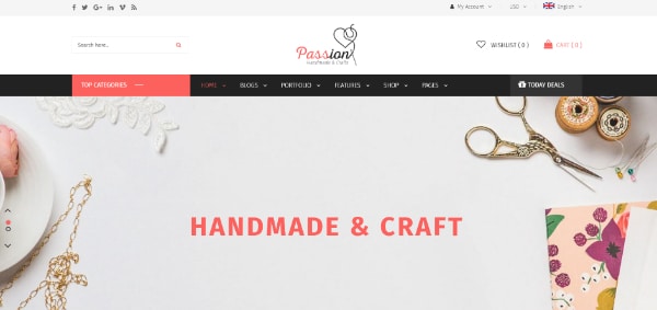 WordPress themes for selling handcrafted products: Passion