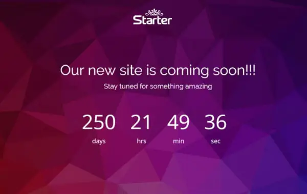 Free Cool Coming Soon Website Templates: Starter 