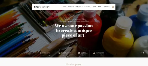 WordPress themes for selling handcrafted products: CraftFactory
