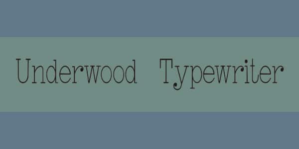 Creative Typewriter Fonts For Your Collection: Underwood Typewriter