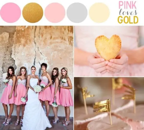 Perfect wedding website color combinations: Pink & Gold