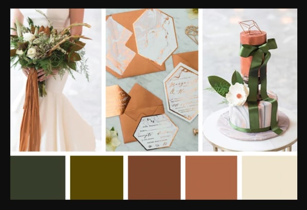 Perfect wedding website color combinations: Deep & Dark Colors