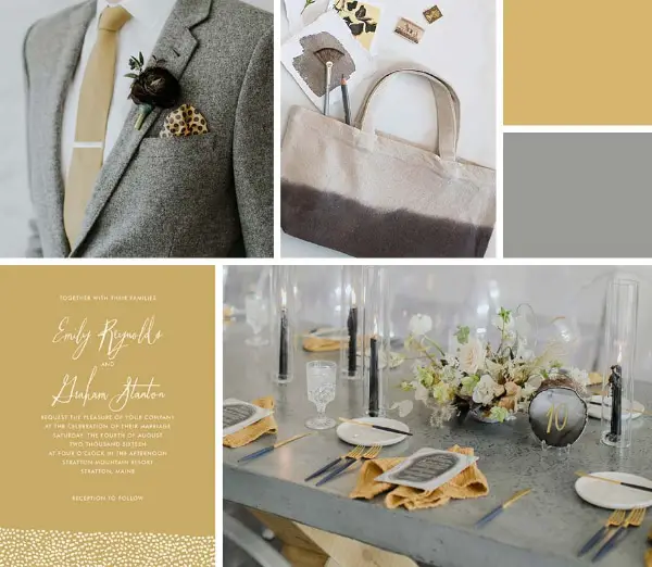 Perfect wedding website color combinations: Muted Yellow
