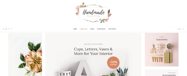 WordPress themes for selling handcrafted products: Handmade Shop