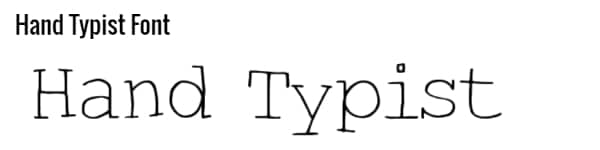 Creative Typewriter Fonts For Your Collection: Hand Typist