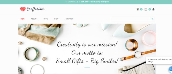WordPress themes for selling handcrafted products: Craftorious
