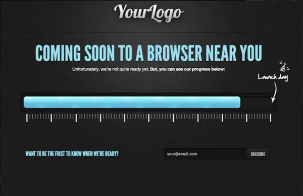 Free Cool Coming Soon Website Templates: Coming Soon Bar