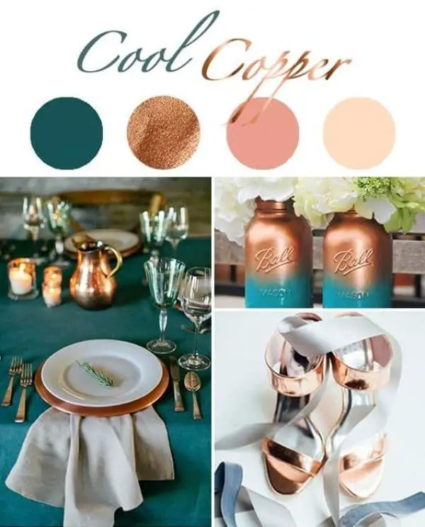 Perfect wedding website color combinations: Classic Blue with Copper