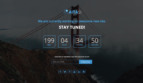 Free Cool Coming Soon Website Templates: Aitasi