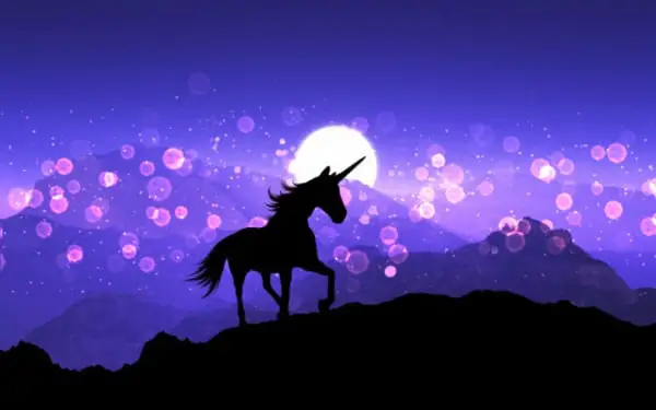 Free Surreal Backgrounds for Designers: Purple Background Unicorn