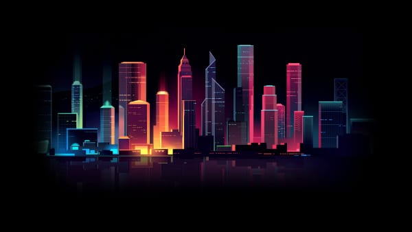 Free Surreal Backgrounds for Designers: Colorful Nightscape