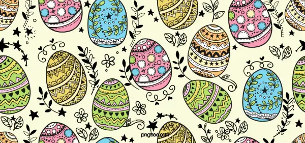 Creative Doodle Backgrounds for Designers: Easter Eggs Doodle