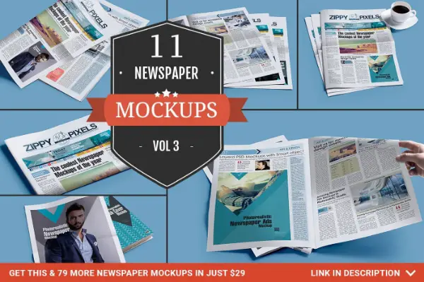 Newspapers Mockups that can be very helpful: Newspaper Mockup Set of 11