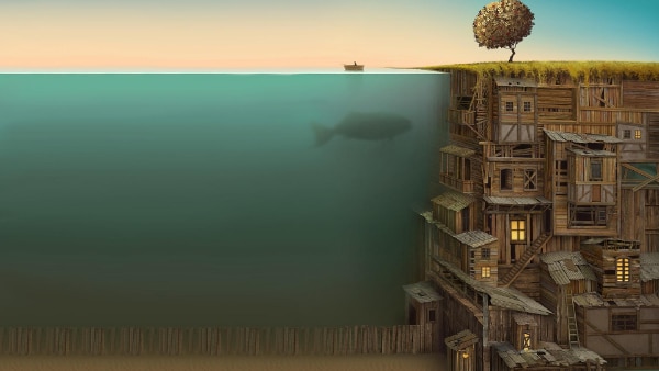 Free Surreal Backgrounds for Designers: Underwater Village