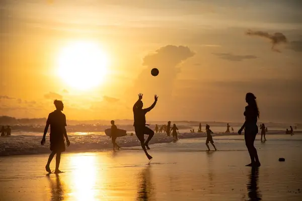 Free Amazing Sports Backgrounds for Designers: Beach Volleyball in Sunset