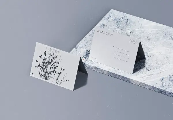 Postcard Mockups for Designers: Folded Postcards