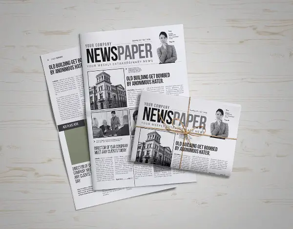 Newspapers Mockups that can be very helpful: Newspaper Mockup Black & White