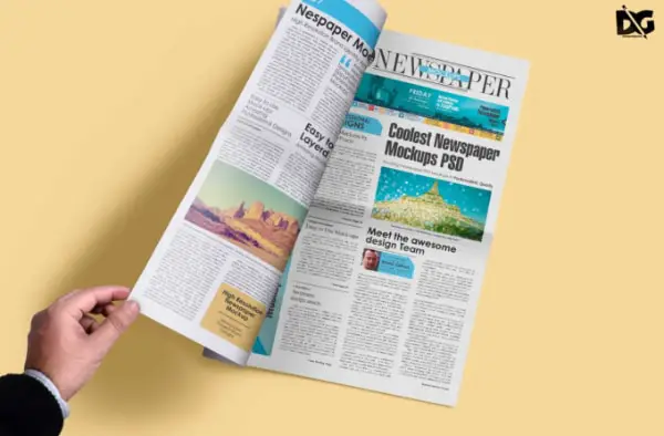 Newspapers Mockups that can be very helpful: Beautiful Newspaper
