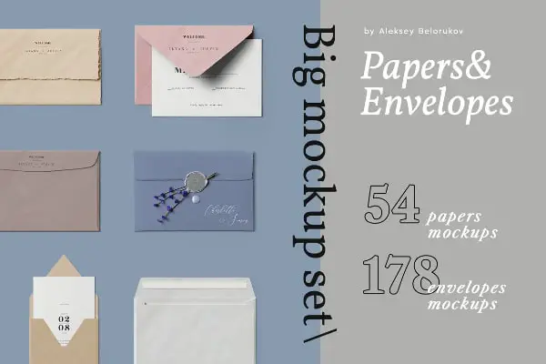 Postcard Mockups for Designers: Papers & Envelopes