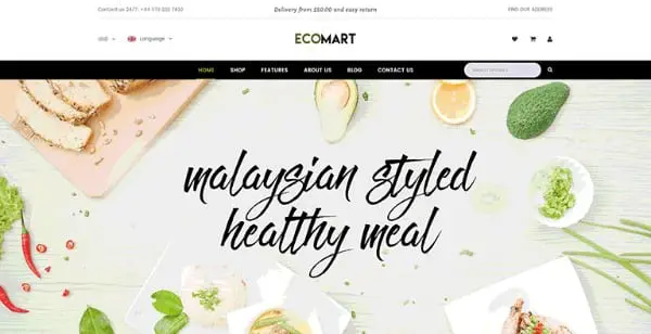 Creative WordPress Themes for Selling Organic Products: Ecomart